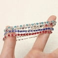 thumbnail image 6 of AYYUFE 11PCS Luxury Women Single Row Full Rhinestone Inlaid Bracelet Elastic Bangle Jewelry,Blue, 6 of 8