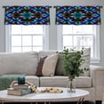 thumbnail image 4 of LALILO Kitchen Curtain Valance Colorful Tie Dye Boho Ink Rod Pocket Window Curtain 52"x 18" Set of 2, 4 of 5