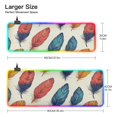 thumbnail image 3 of Painted Feathers RGB Gaming Mouse Pad Large Keyboard Mat Rubber Base 13 Light Modes, 3 of 6