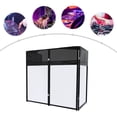 thumbnail image 2 of Portable DJ Booth Table with Foldable Frame, DJ Event Facade Scrim, Black and White Panels, Adjustable Feet, Convenient Cable Hole for Neat Stage Setup, 2 of 7