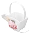 thumbnail image 3 of BRI Cesta de flores portátil para dama de honor de boda, cesta de flores de mano para niña, accesorios de fotografía, suministros de boda, 3 of 10