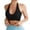 Black, variant on Womens Deep V-Neck Longline Sports Bra, Strappy Criss Cross Padded Cups Adjustable Spaghetti Straps Workout Yoga Crop Top Black M