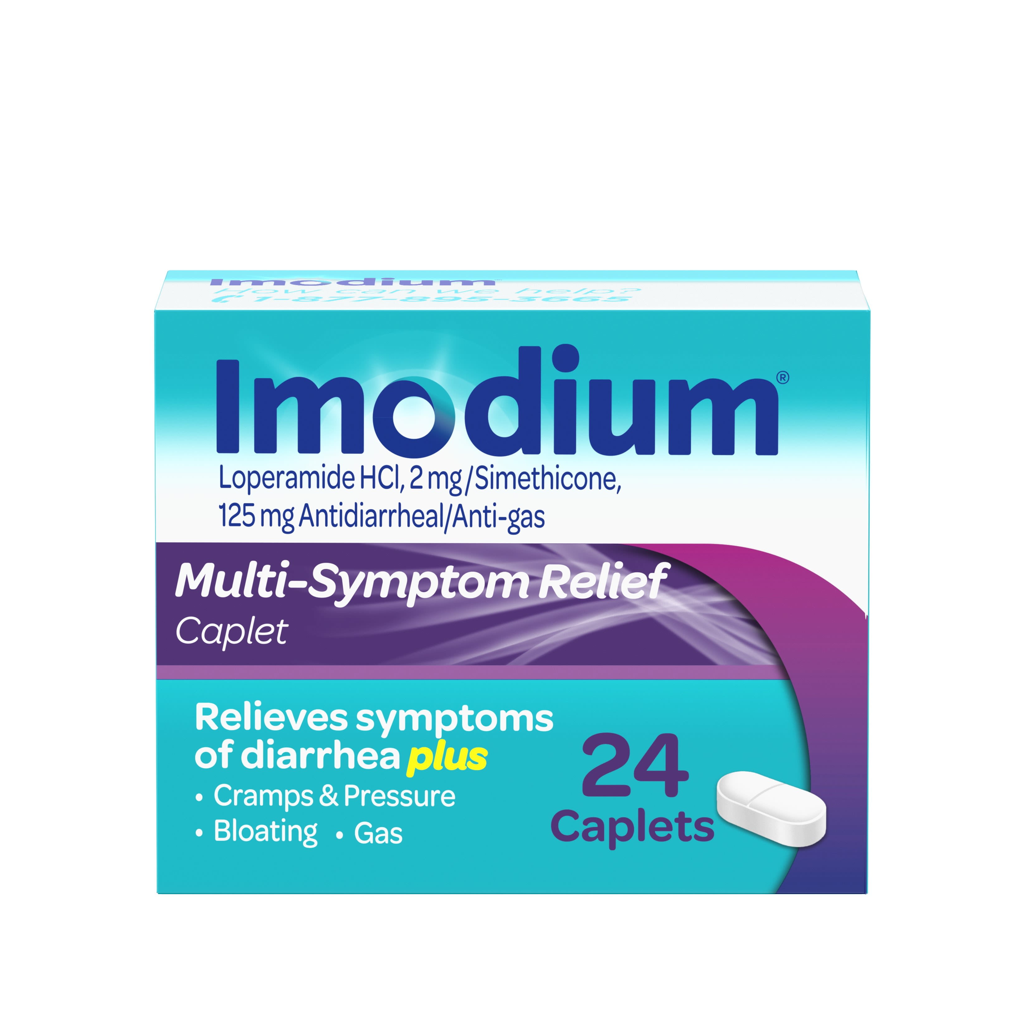 Imodium Multi-Symptom Relief Anti-Diarrheal Medicine Caplets, 24 ct