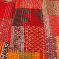 thumbnail image 3 of Indian Silk Kantha Quilt, Kantha Bed Cover, Handmade Kantha Bedspread Blanket ,Kantha Blanket&nbsp;Size - King - 108" x 108", 3 of 3