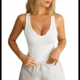 thumbnail image 2 of Camisetas Sin Mangas de Verano para Mujer, Blusas Ajustadas Acanaladas con Cuello en V M, 2 of 10