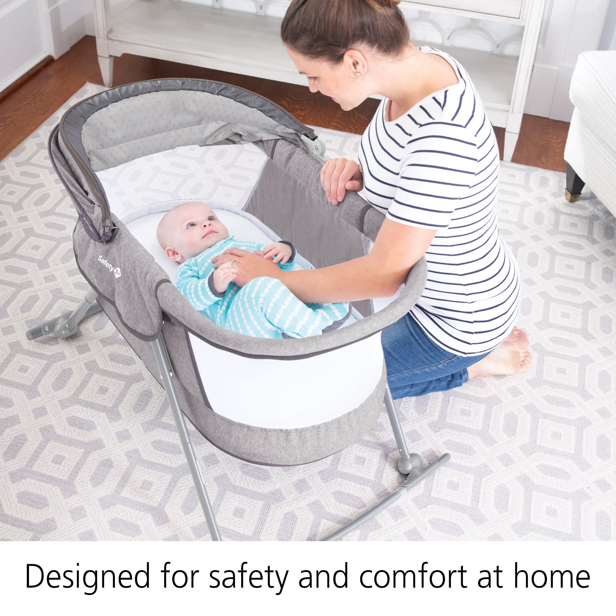 Safety 1st Nap and Go Rocking Baby Bassinet, Pathway, Infant
