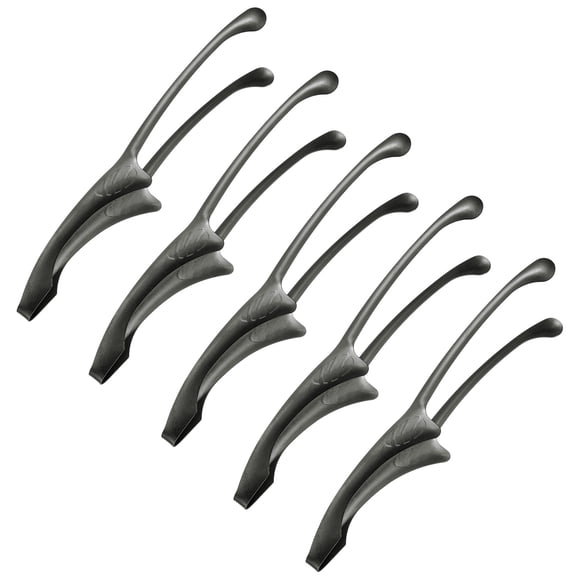 Uxcell 5 piezas de pinzas para BBQ coreanas y japonesas de 11.5 pulgadas de acero inoxidable 430, de pie en la cocina, color negro