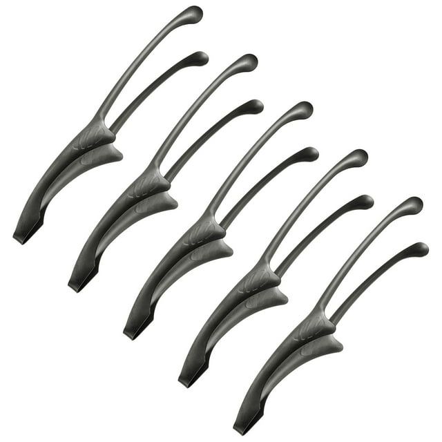Uxcell 5 piezas de pinzas para BBQ coreanas y japonesas de 11.5 pulgadas de acero inoxidable 430, de pie en la cocina, color negro