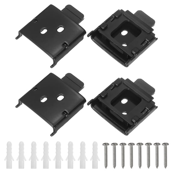 Uxcell 4-Pack Metal Mounting Brackets Roller Blind Buckles, Universal Replacement Brackets for Indoor/Outdoor Roller Shade Vertical Blinds Accessory, Black