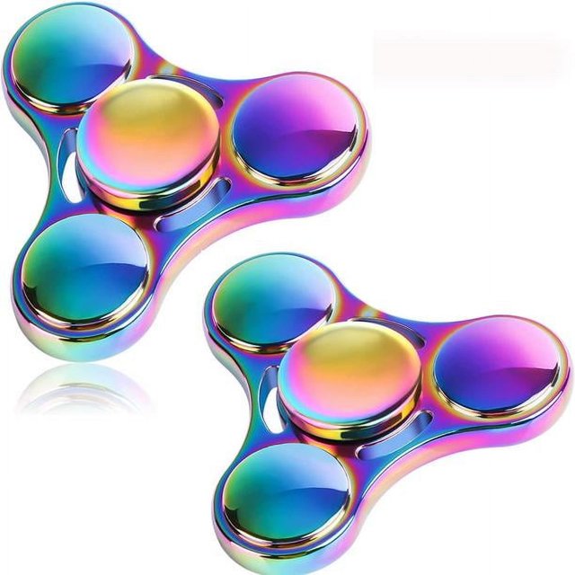 Fidget Spinner Juguete Durable Rodamiento de Acero Inoxidable Giros de Alta Velocidad Spinner de Mano de Metal de Precisión para Adultos Niños, 2 Piezas