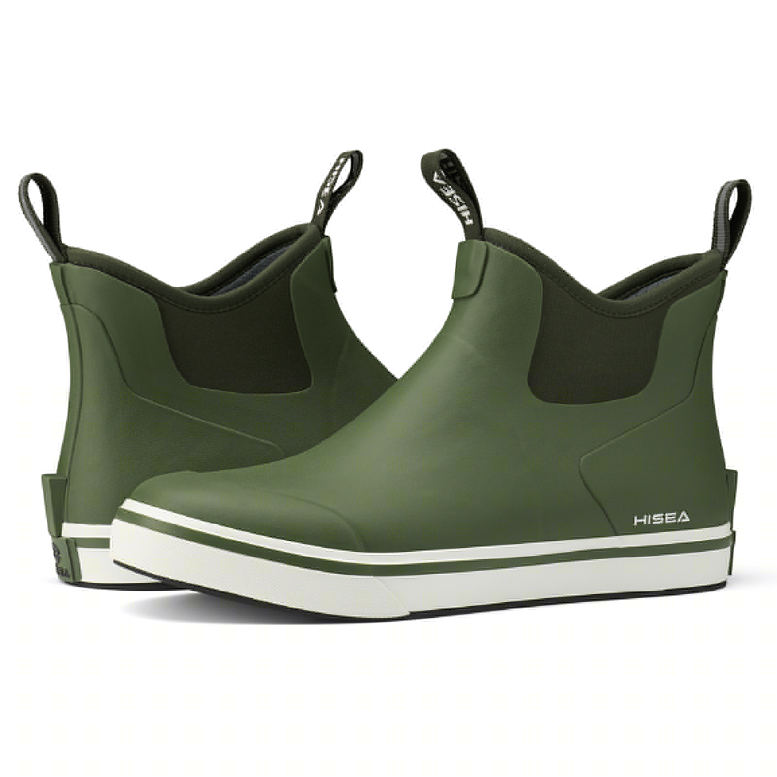 thumbnail image 6 of HISEA Men's Deck Boots, Rubber Waterproof Anti-Slip Ankle Rain Boots for Fishing, Green, Size 14, 6 of 6