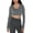 Dark Gray, variant on Long Sleeve Crop Tops for Women Workout Tee Built in Bra Cream Feeling Athletic Mild Support U Neck Cropped Shirts