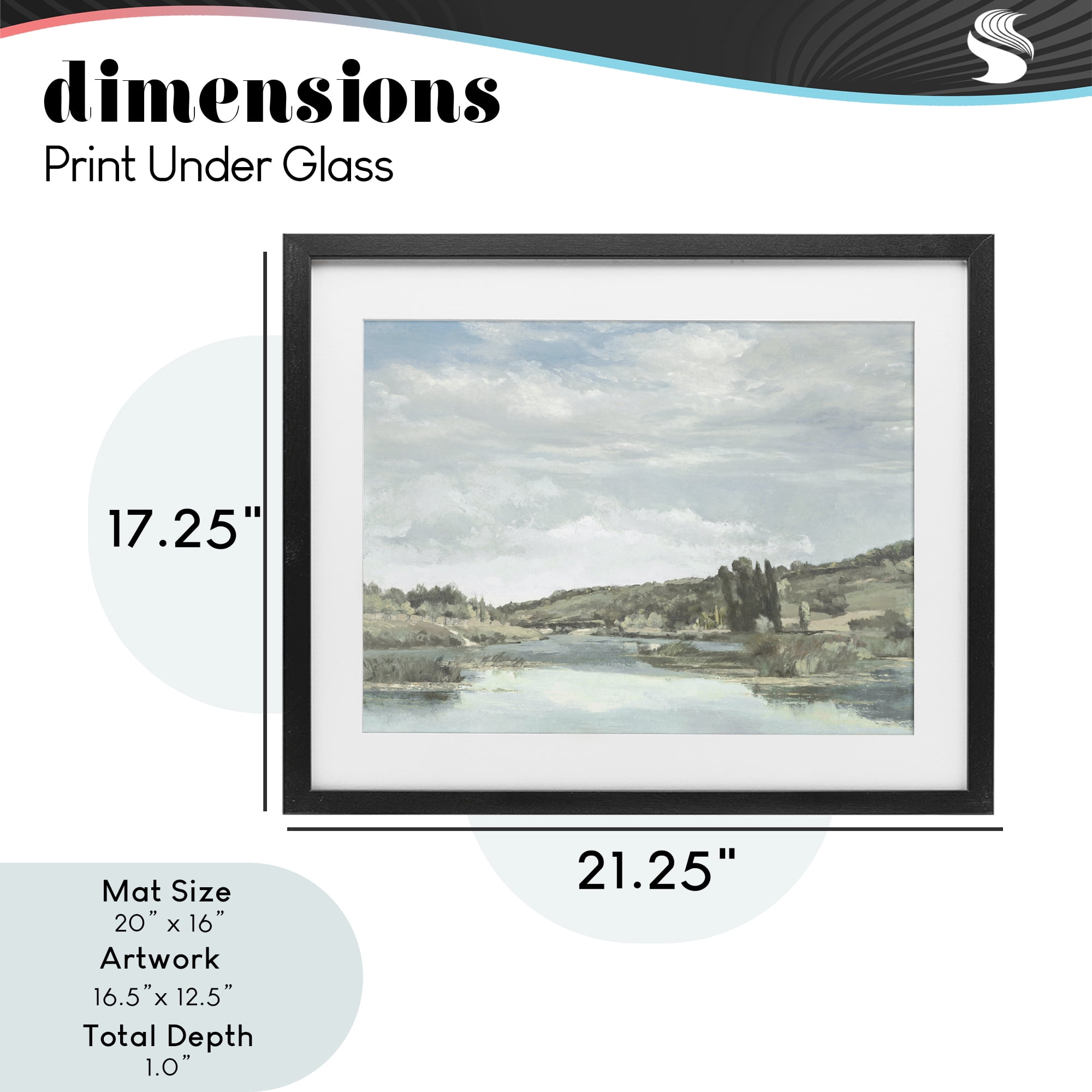 Stupell Industries On The Water Landscape Black Framed Print Under Glass, design by Christy McKee