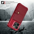 thumbnail image 7 of Slim Hard PC Case Compatible with iPhone 15 Pro, PU Leather Card Holder Back Case Kickstand Shock-absorbing Car Magnetic Case Cover Designed for iPhone 15 Pro, Red, 7 of 7