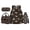 Brown Running Horses, variant on Backpack Set for Travel, Blue Ladybug Heart Kids Backpack Set for Boys Ages 6-8, 17" Multiple Pockets Casual Purse for Back to School Gifts, 4 Piece