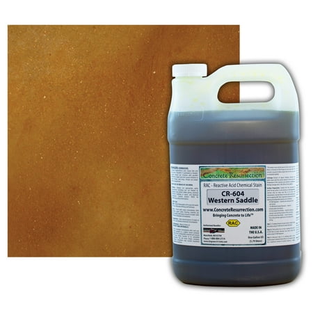 Slate Concrete Stain - Concrete Resurrection Reactive Acid Concrete Stain Western Saddle (Brown w/Copper Undertones)