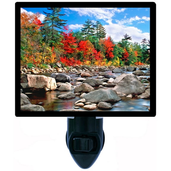 Night Light - New England Fall Foliage. | Landscape Theme, Includes Free Switchable Insert, 4W Bulb, E12 Base