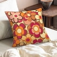 thumbnail image 7 of Multi-Size Linen Sofa Pillow Cover Invisible Zipper Open And Close Strong Use For Sofa Chair Garden Sofa Car Retro Groovy Flowers Pattern (13) 18"X18", 7 of 7