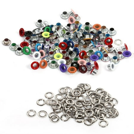 

100Sets 4mm Metal Eyelets Scrapbooking Card Hole Leather Craft Garment Accessory (Mixed Color)