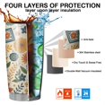 thumbnail image 7 of 20 Oz Pioneer Flower Coffee Tumbler Double Wall Insulated Stainless Steel Water Bottle | Metal Reusable Thermoses Flask with Cup Cap | Leak & Sweat Proof with Anti-Dust Lid, 7 of 7