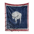 thumbnail image 1 of Wyoming Soft Flannel Fleece Throw Blanket, Old Postage Stamp Look Design with Equality State with Bison Print, Cozy Plush for Indoor and Outdoor Use, 70" x 90", Night Blue Dark Pink, by Ambesonne, 1 of 6