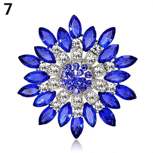 Lindbes Women Brooch Pin Flower Brooch Rhinestone Jewelry for Wedding Party