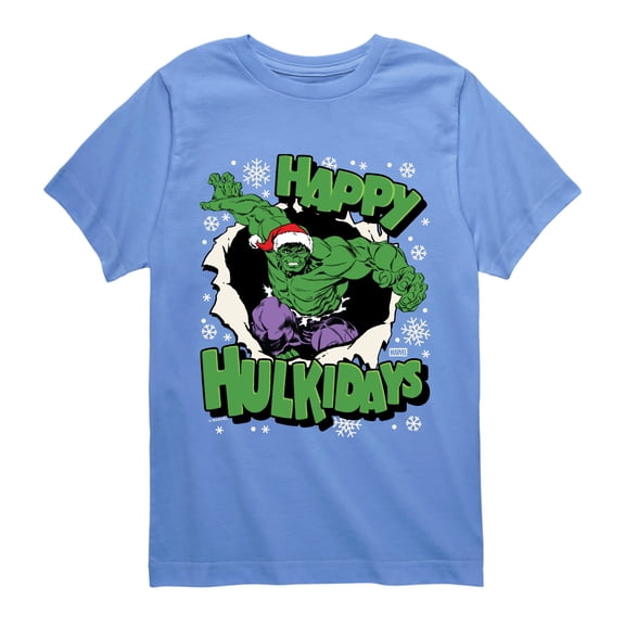 Hulk - Happy Hulkidays - Youth Boys Short Sleeve Graphic T-Shirt