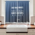 thumbnail image 2 of Ambesonne Wording Kitchen Curtains, Value of Mistakes, 55"x39", Blue Umber White, 2 of 3