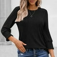 thumbnail image 6 of bnaln Women's Jumpers 3/4 Sleeve Tops Dressy Casual T Shirts Fall Sweaters Round Neck Sweatshirts Tunics Ladies Tops Business Casual Blouses Fashion Lightweight Knit Sweater, 6 of 8