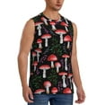 thumbnail image 2 of Easygdp Red Mushrooms Men's Breathable Tank Tops Sleeveless Sporty T Shirts for Basketball, Mountaineering, Bodybuilding -3X-Large, 2 of 8