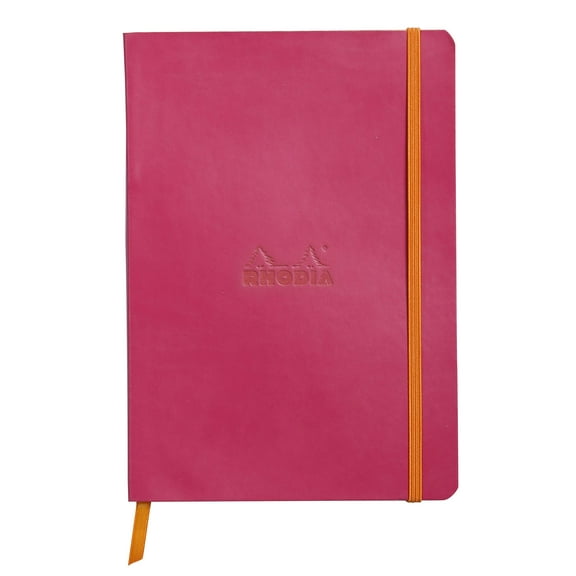Rhodia Rhodiarama Soft Notebook - 80 Lined Sheets - 6 x 8 1/4 - Raspberry