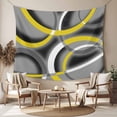 thumbnail image 2 of Yellow Geometric Tapestry for Bedroom Wall Hanging Tapestry, Gray Black Retro Abstract Stripes Lines Ceiling Backdrop Tapestries Poster Blanket Wall Decor for Teens Room Living Room Dorm 51" x 59", 2 of 8