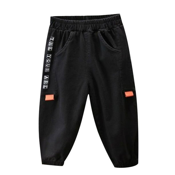 Odeerbi 2-10 Años Niños Pantalones Cargo Deportes Pantalones Jogger Cintura Elástica Casual Pantalones de Trabajo Con Múltiples Bolsillos