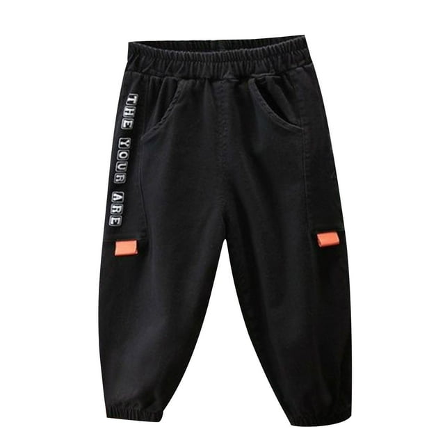 Odeerbi 2-10 Años Niños Pantalones Cargo Deportes Pantalones Jogger Cintura Elástica Casual Pantalones de Trabajo Con Múltiples Bolsillos