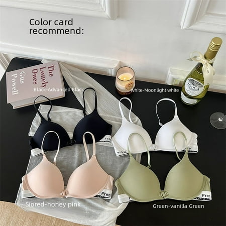 Simple seamless smooth front buckle backless beautiful back bra thin no steel ring big chest small underwear quick drying cool feeling