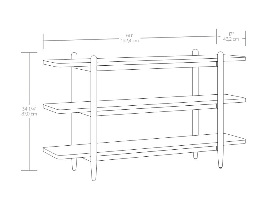 Better Homes & Gardens Springwood Horizontal Bookcase, Charcoal Finish