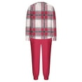 thumbnail image 7 of Mifsaly Fleece Lounge Sets for Women Plaid 2 Piece Winter Pjs Raglan Long Sleeve Crewneck Sleepwear Loose Cozy Nightwear Casual Pants with Pockets Sherpa Homewear Fit Home Going Out, 7 of 7