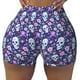 thumbnail image 2 of Fotbe Skull Purple Flower Shorts Sin Costuras – Shorts Deportivos de Cintura Alta para Mujer, Elásticos para Gimnasio, Yoga, Running o Ciclismo-Medium, 2 of 8