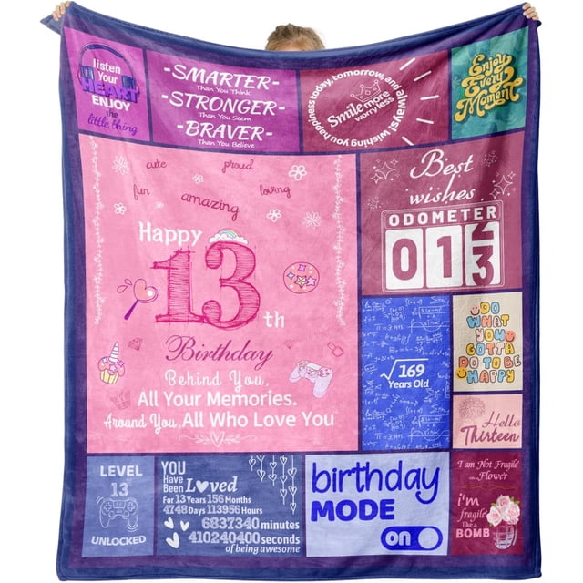 LHSHID 13th Birthday Gifts for Girls Gifts for 13 Year Old Girl 13 Year Old Girl Gift Ideas Blanket Sweet Gifts for 13 Year Old Girl 50"x60"