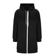 thumbnail image 5 of Women Long Zip Up Hoodie Sevevn Oversized Soft Fleece Casual Hooded Jacket Multiple Colors L-XXXXL Daily Wear, 5 of 7