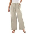 thumbnail image 1 of Pantalones de Vestir de Pierna y Cintura Alta para Mujer. Beige XL, 1 of 7