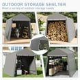 thumbnail image 5 of Luku Outdoor Portable Storage Shed Tent, Heavy-Duty Weather-Resistant Shelter with Roll-Up Doors & Vents, Steel Frame, for Motorcycle, ATV, Garden Tools, Garage Storage, 5 of 5