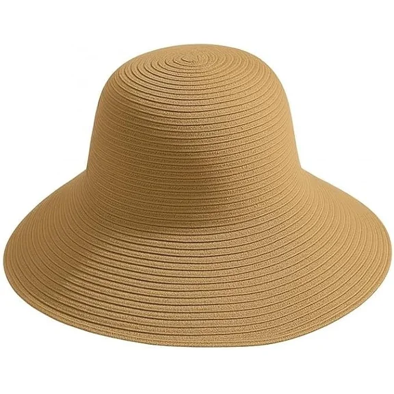 Women’s Wide Brim Sun Hat Plain Summer Beach Hat, UV Protection Floppy Straw Hat for Travel, Pool & Outdoor