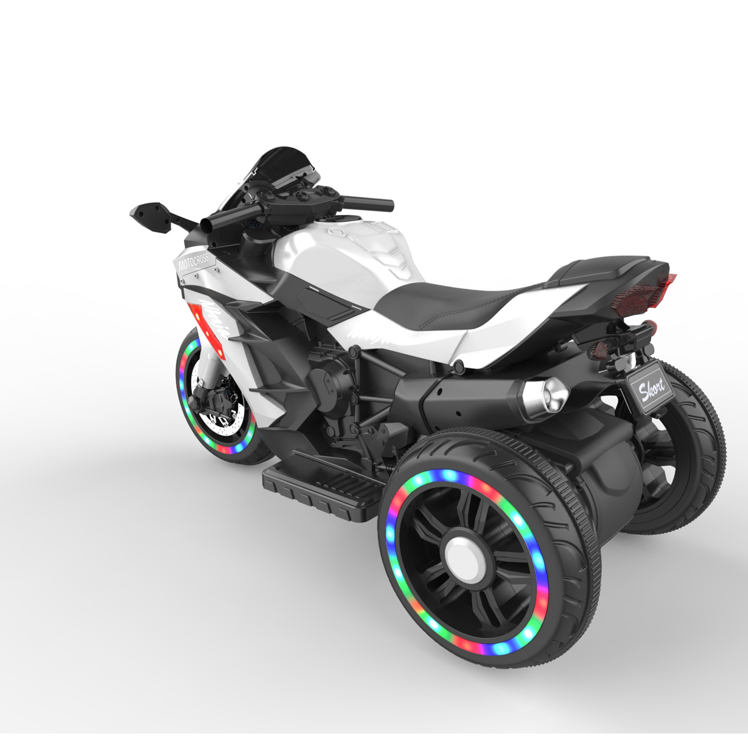 HNH 12V Ride on Motorcycle for Kids, Electric Dirt Bike with LED Light, Bluetooth Music, Motorbike Ride on Toy for 3-6 Year Olds
