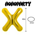 thumbnail image 3 of Globo de letra X AOAOParty de papel aluminio dorado de 102 cm, 3 of 6