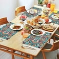 thumbnail image 2 of Retro Bohemian Floral Flax Placemats Set of 4, 12x18 Inch Washable Tribal Folk Style Rustic Decor, Colorful Vintage Mats for Earthy Kitchen or Dining Table, 2 of 6