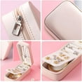 thumbnail image 5 of WOVTE Small jewelry box PU Leather Small Jewelry Box Watch Jewelry organizer (Pink), 5 of 5