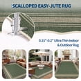 thumbnail image 6 of HIWEAVER Sage Green 10' x 13' Scalloped-edge Easy Jute Area Rug for Living Room Modern Bordered Indoor Outdoor Neutral Carpet for Patios Non Slip Washable Throw Mat for Home Decor, 6 of 6