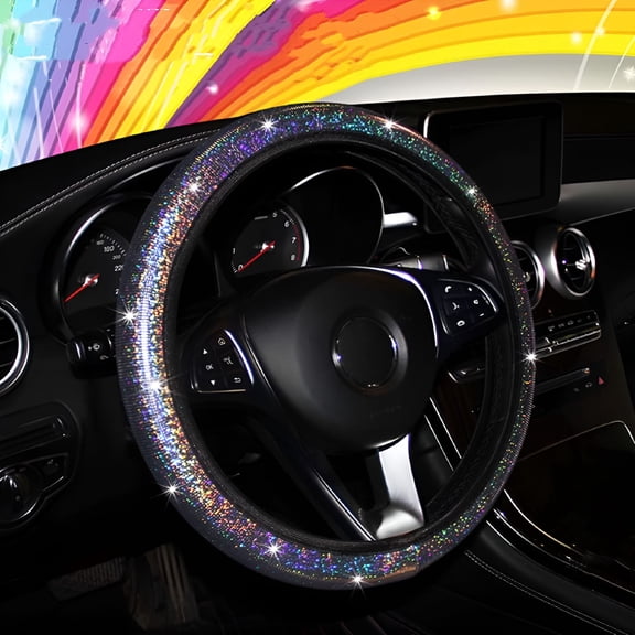 LADYGYM 2026 New Steering Wheel Cover,15 Inch Colorful Auto Steering Wheel Protector,Sparkly for Women Girls Most Cars,For Use in Cars,Trucks,Suvs,Vehicles with 15-Inch Steering Wheels
