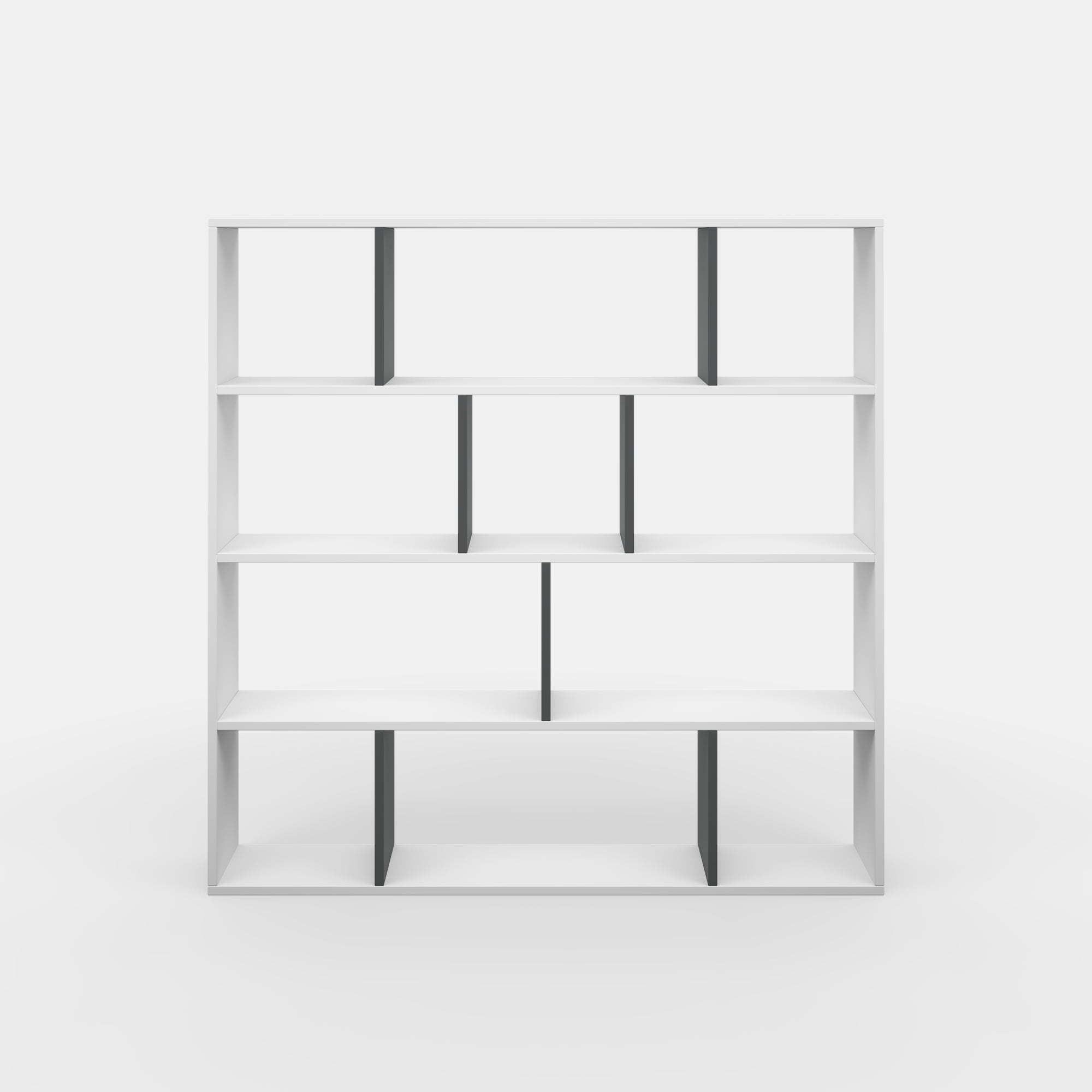 Ada Home Decor Hobdi 4 Tier Open Shelf Cube Modern Bookcase, Wenge/White